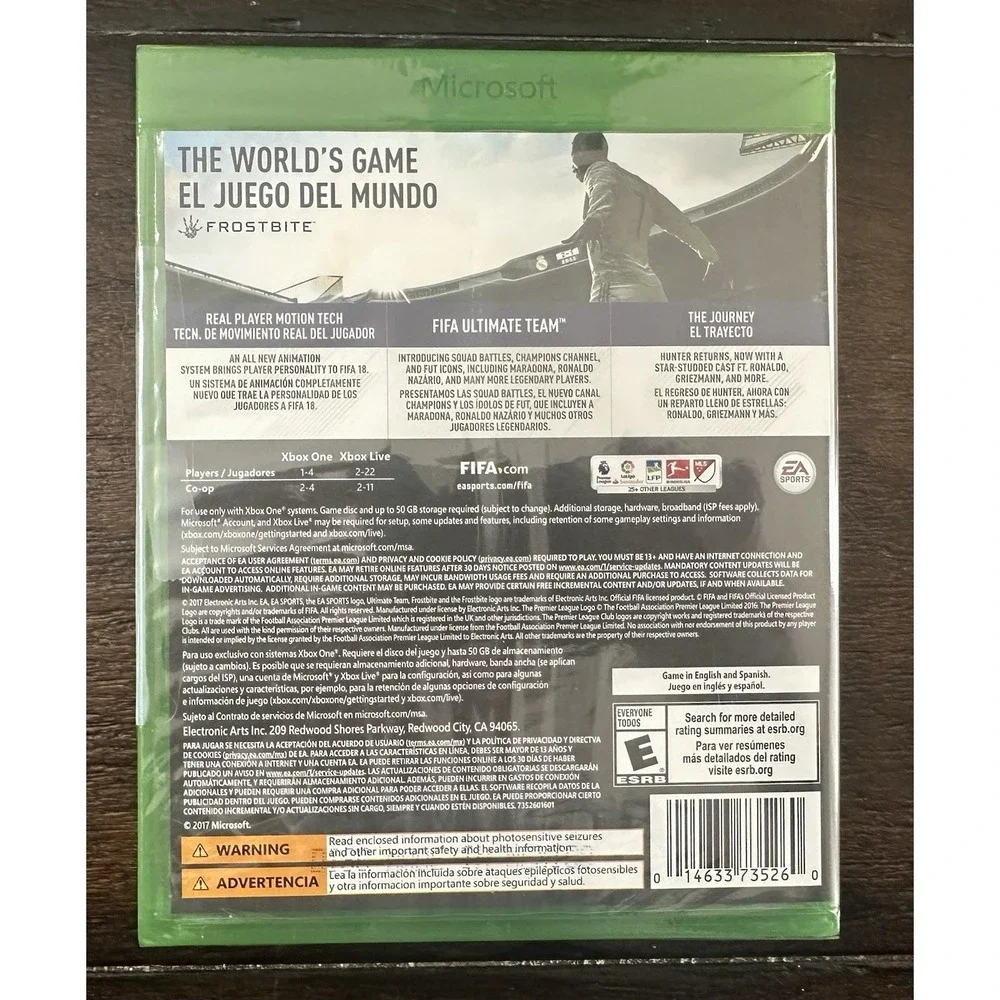2018 FIFA 18 Standard‎ Edition Microsoft Xbox One New